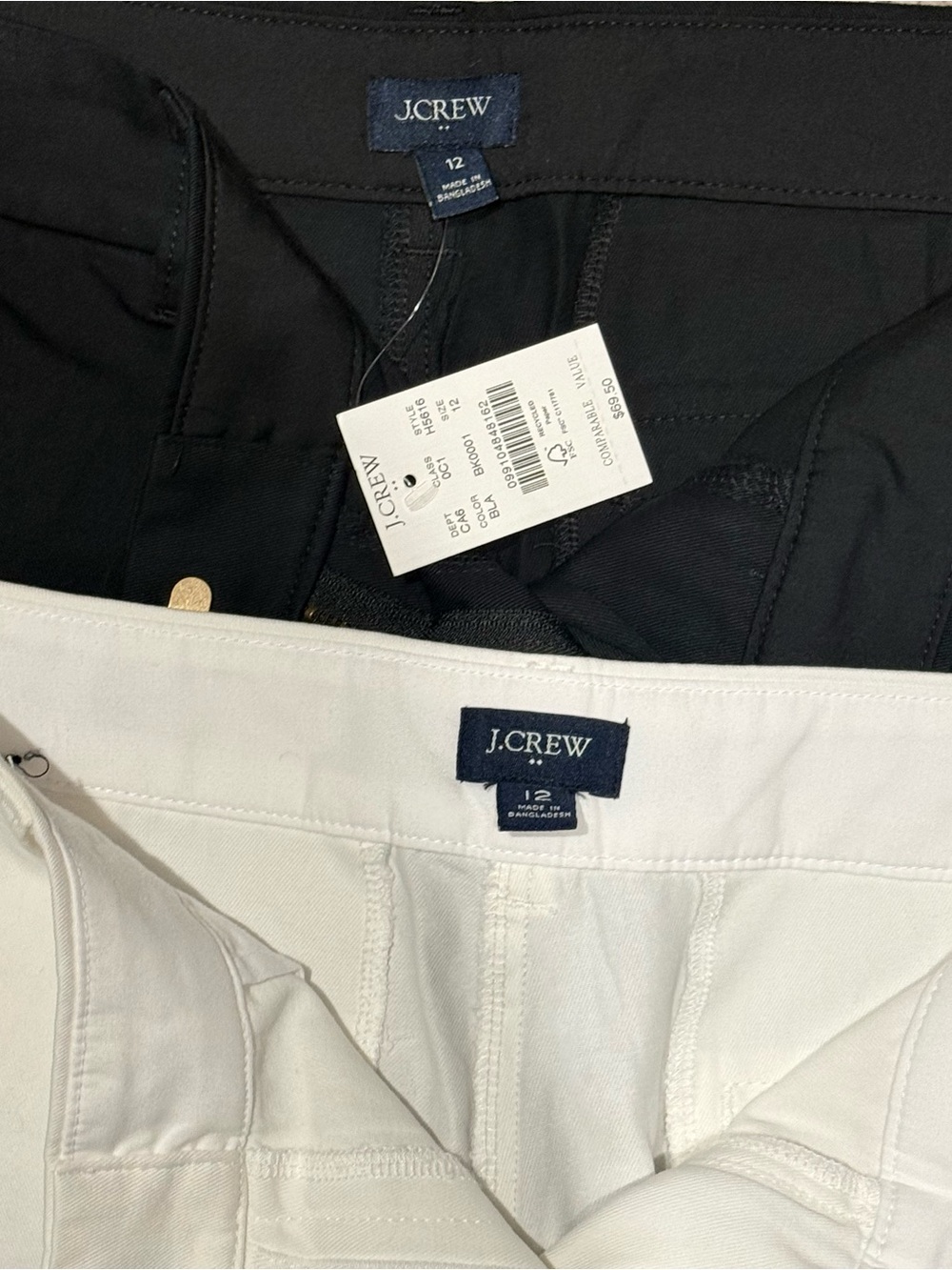 J. Crew Women's White and Black pair of Tailored Shorts - Picture 3 of 4